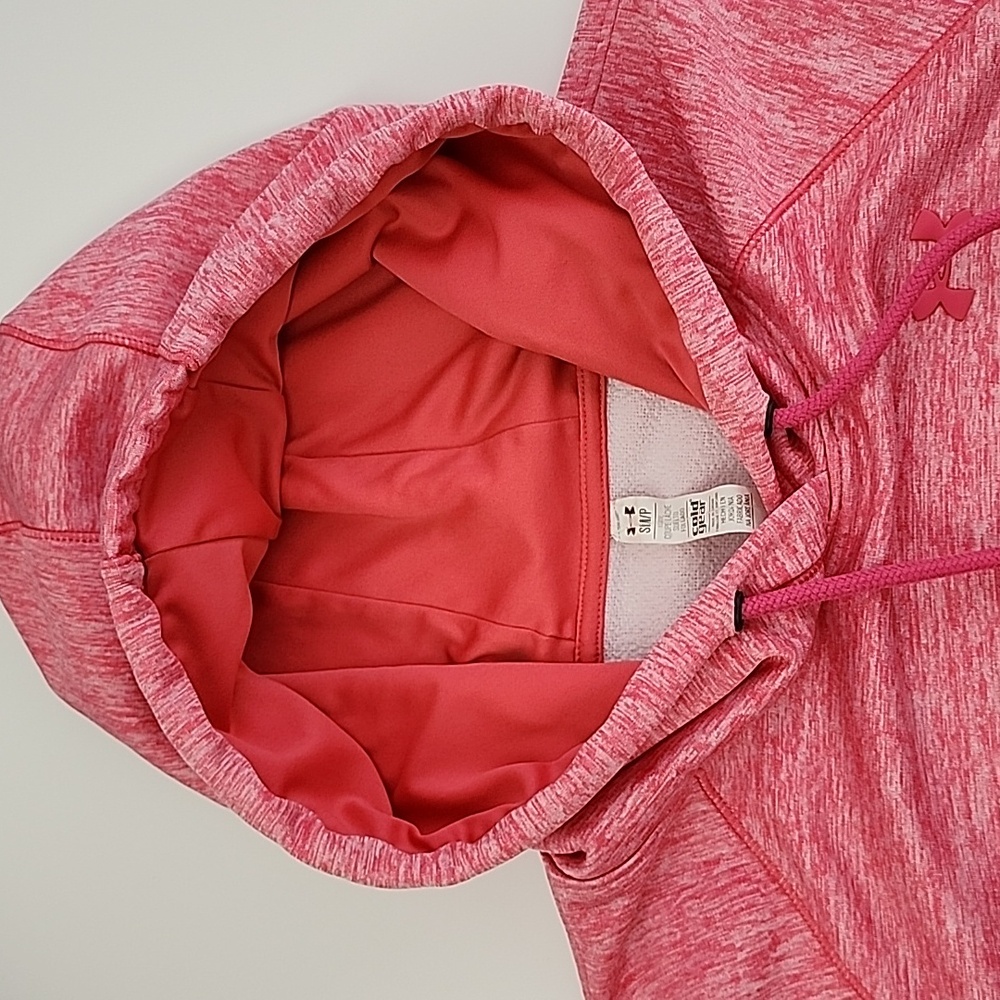 Under Armour Cold Gear Storm 1 Heathered Pink Hoodie Pocket Size S - Picture 7 of 14